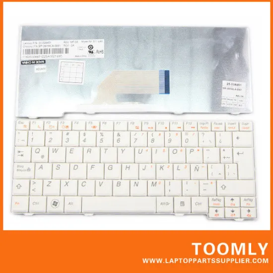 Genuine New Lenovo Ideapad S10-2 Laptop Keyboard White Sp Layout 25-008451