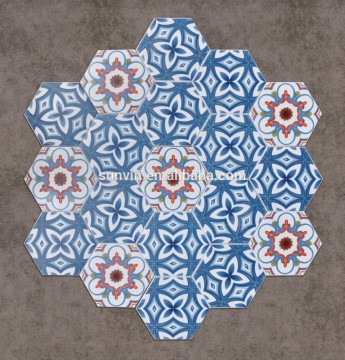 200x175mm Floor and Wall Hand-painted Hexagonal tiles