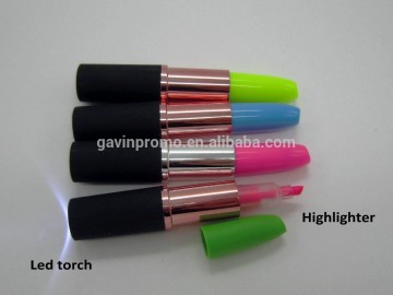 LED light lipstick shaped highlighter pen