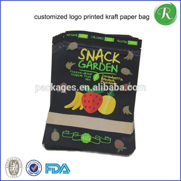 Alibaba food packing supplier Chinese pack manufactory customizable snack food packaging kraft paper bag