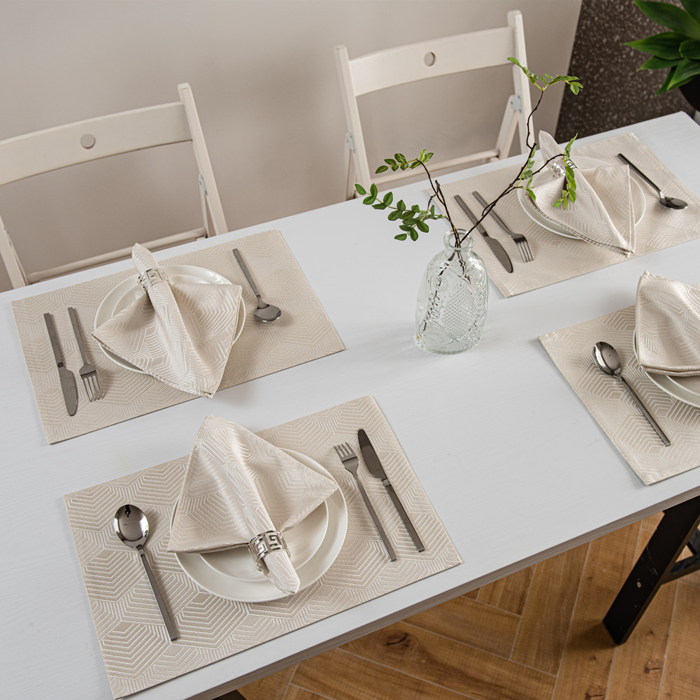 beige table mat