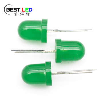 Super Bright 8mm Diffused Green LED Lamp 520nm