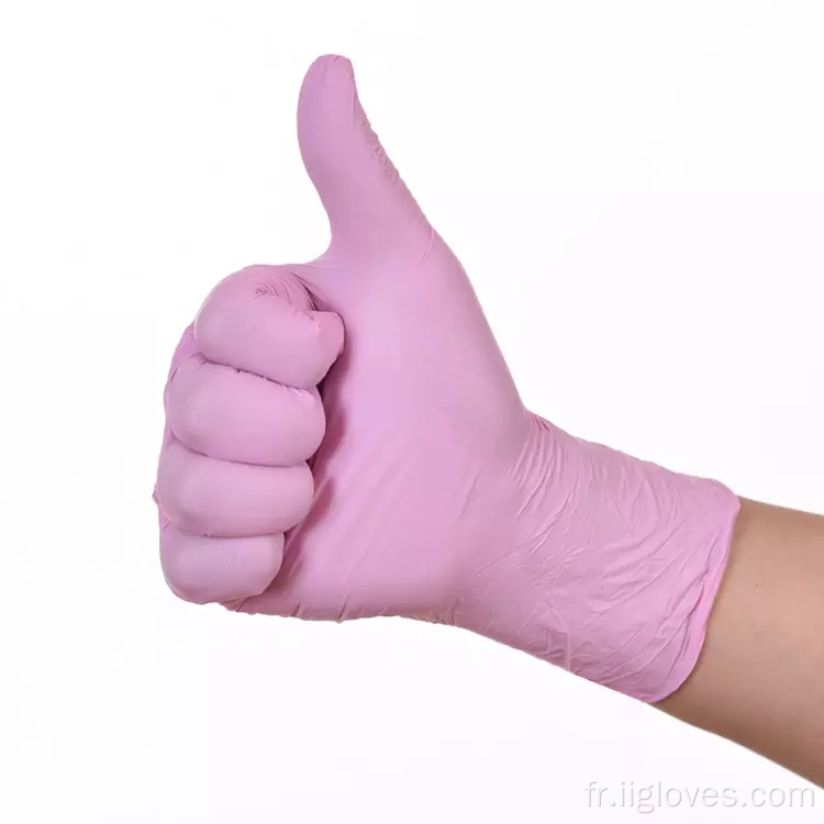 Gants de spa à salon de beauté rose gants en nitrile
