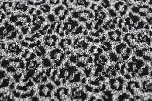 Black And White Leopard Print Jacquard Fabric