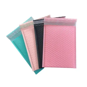 Custom Poly Waterproof Compostable Bubble Mailer Bag - Black Pink