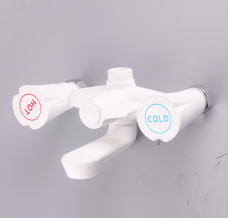 목욕탕 욕조를위한 플라스틱 튼튼한 샤워 꼭지 뜨겁고 찬 물 믹서 꼭지