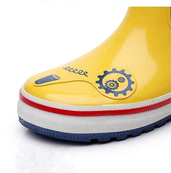 New products Kids Fancy Half Rubber Children Rain Boot With Handle4