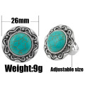 Bague en zircon synthétique synthétique-turquoise pour femme