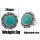 Women's Fashion Round Zircon Synthetic-Turquoise Ring