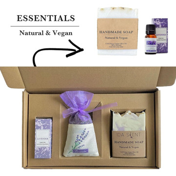 Label Privat Aroma Hadiah Set Lavender Essential Oil Aroma Set dengan Lavender Pouch dan Lavender Soap