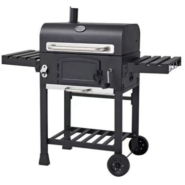 Yoto Charcoal BBQ Grill Trolley Smoker con tavola laterale