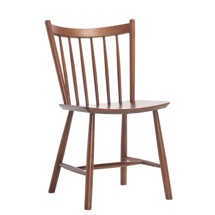Solid Wood Dining Chair with Curved Windsor Design