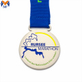 कस्टम रेस तामचीनी पदक चांदी का लोगो
