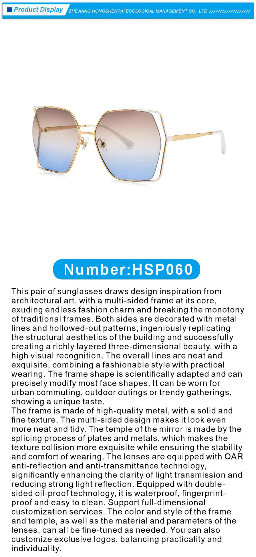 Gradient Lens Rose Gold Sunglasses