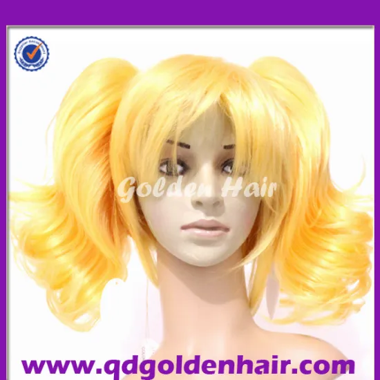 Golden Hair Fashion Good Quality Cheap Heat Resistant Cute Cosplay Wig