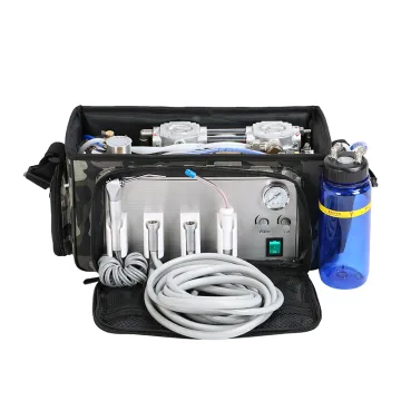 BD-401 Backpack Portable Dental Treatment Turbine Unit with Air Compressor Suction Syringe