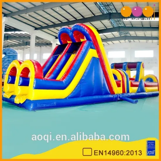 AOQI with free EN14960 certificate inflatable obstacle course adult