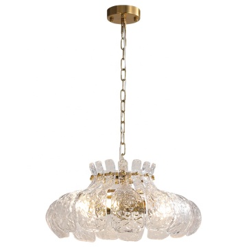 Luxury Handmade Leaf Pendant Lamp - Modern LED Ice-melting Glass for Dining Room
