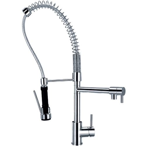 Brass One Handle Pull Out Kitchen Faucet