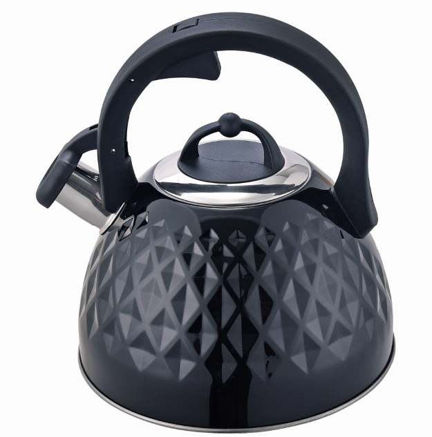 Bouilloire à thé sifflant poignée anti-chaude noire