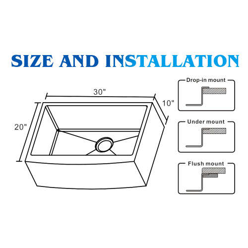 Single Equal Bowl Stainless Steel Apron Kitchen Sink