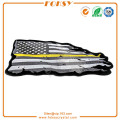 Tunn gul linje amerikansk Tattered Flag Large Back Patch