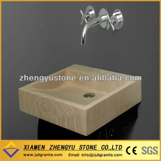 Yellow marble wooden Sink Basin