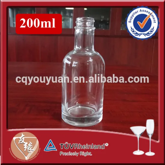 Small packaging glass round bottle in 200ml screw top