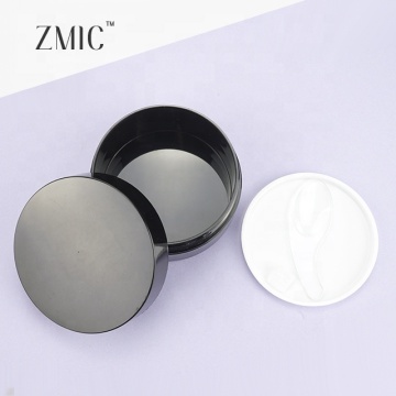 Empty 100g PP Skincare Cream Jar with Spoon - Black UV Coated Luxury Face Cream Container
