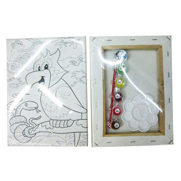 Painting canvas set, 100% cotton, painting parrot, customized designs are welcome