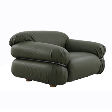 Italian Tacchini Sesann Leather Lounge Chair
