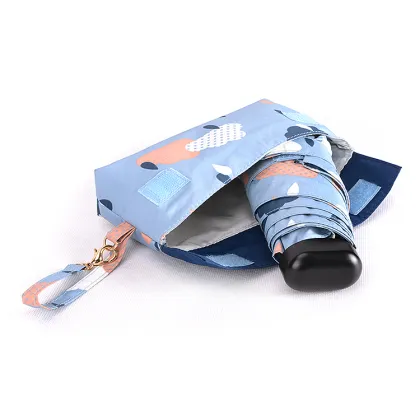 Durable Mini UV Coated Color Glue Umbrella with Portable Bag - 19IN
