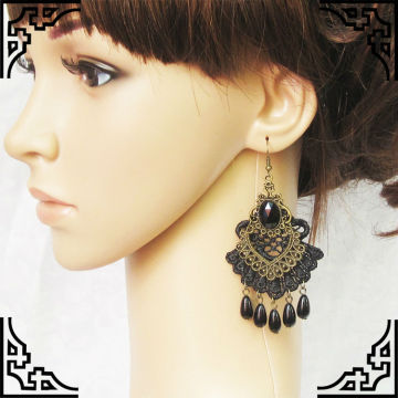 MYLOVE black pearl earring crystal earring	MLE010