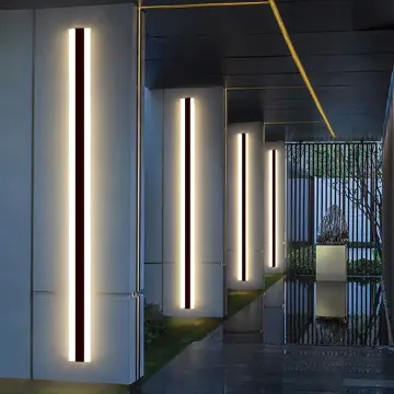 DGLUX Nordic Black Minimalist Strip Exterior Wall Light