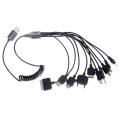 Cable retráctil con cargador múltiple USB 10 en 1