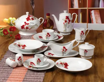 White Porcelain Dinnerware Little Flower