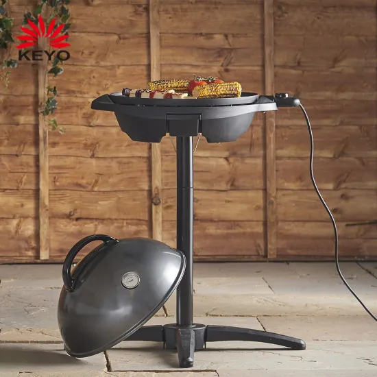 Balcony grill Standing Table Indoor Outdoor Temperature Display BBQ Electric Grill with Grease Collection Tray
