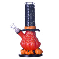 Letsoho le nkiloeng ka letsoho la mokokhini la konkn, le khanya lefifing, Halloween pumpkin, borolilicate phala ea metsi a khalase e nang le 14mm Bowl