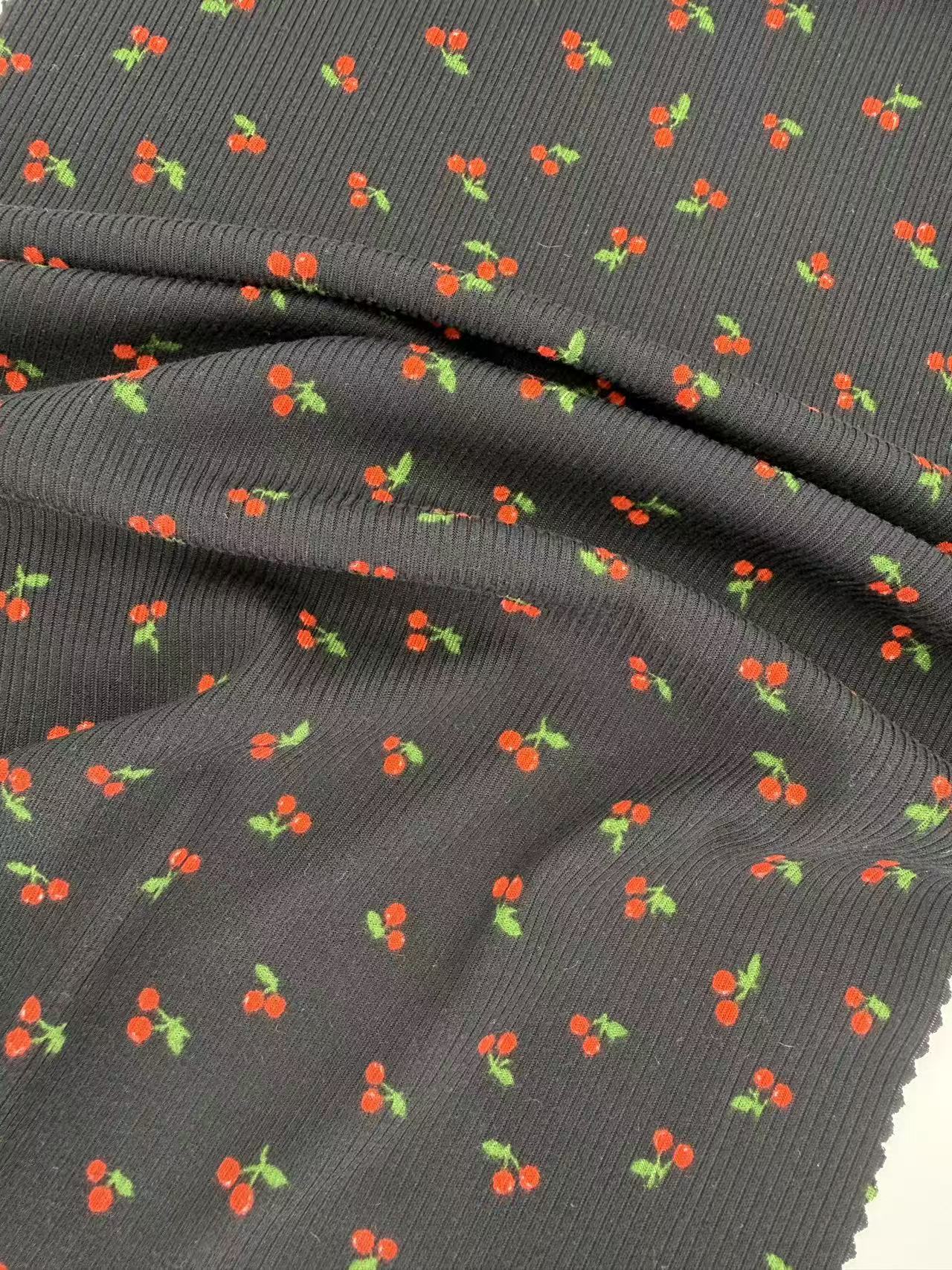 brushed rib flower printed