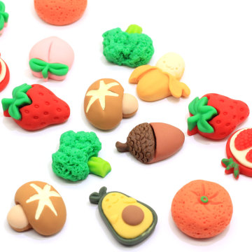 20mm Kawaii Vegetable Fruits Flat back Resin Cabochon Phone Decoration Craft DIY Scrapbooking Hair Bows Center Accessories