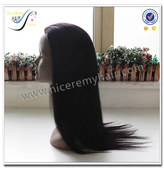 Wholesale Fast Delivery Top Quality Natural Black Color Silky Straight 100% Virgin Human Hair Silk Base Full Lace Wig