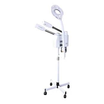 Professional Beauty Machine: 2-in-1 Hot and Cold Face Steamer with 8X Magnifying Lamp Light for Salon and Sauna Vapor Treatment