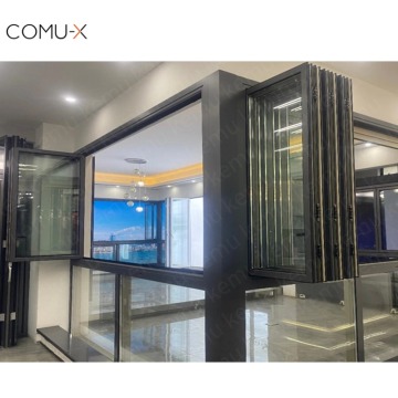 Modern Soundproof Folding Glass Windows for Villa Home - Heat Insulation Aluminum Folding Windows
