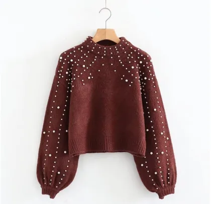 Women's Chunky Sweater Crewneck Sweater