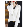 Multicolor pit collar sweater woman