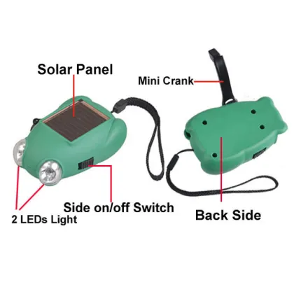 PVC Solar Dynamo Self Charging Flashlight for Kids