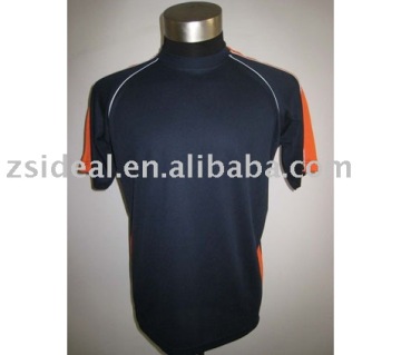 Men's color contrasting promotional 100% polyester dry-fit t--shirt