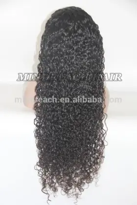 Qingdao top beauty wig 40inch curly long Brazilian hair full lace wig