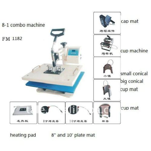 8-1 combo digital heat press Machine,multi-functional machine from direct factory