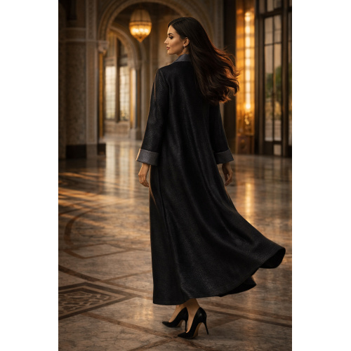 مشکی خاکستری متالیک رنگ بلوک کیمونو Abaya